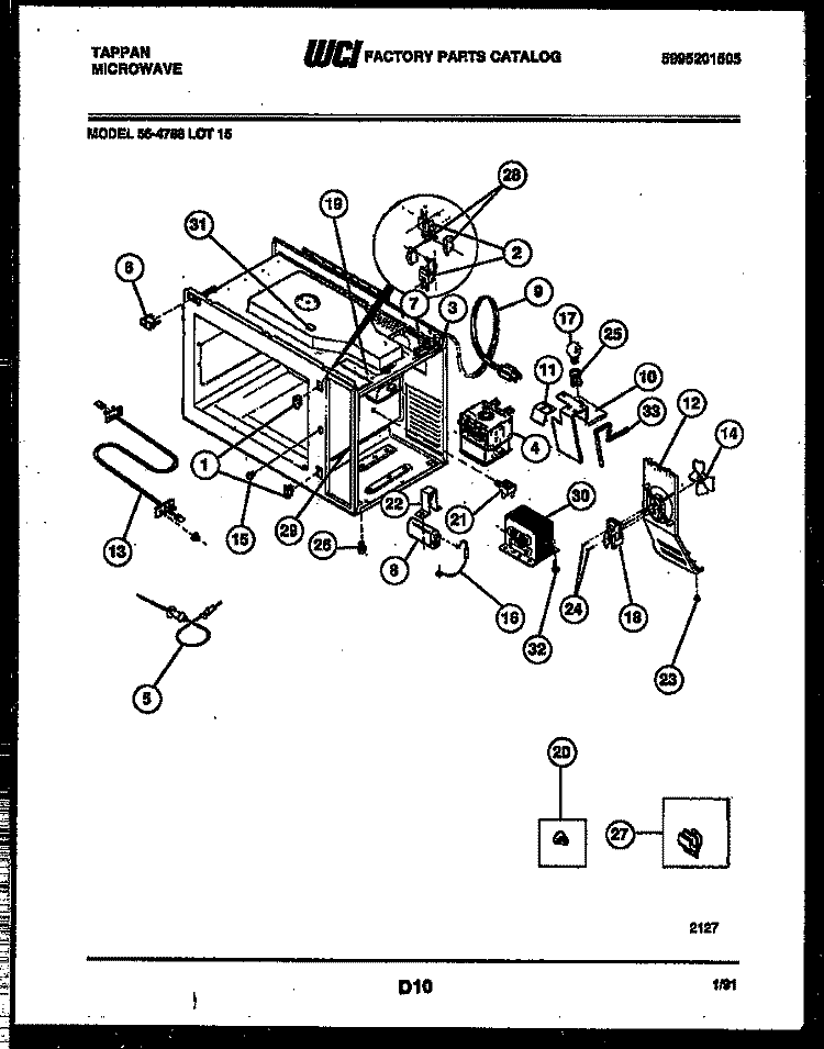 FUNCTIONAL PARTS Diagram and Parts List for 56-4788-10-15  Tappan Microwave