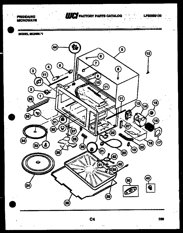 BODY PARTS Diagram and Parts List for MC860L1  Frigidaire Microwave