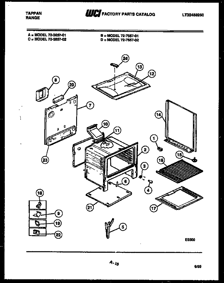 LOWER BODY PARTS Diagram and Parts List for 72-3657-23-02  Tappan Range