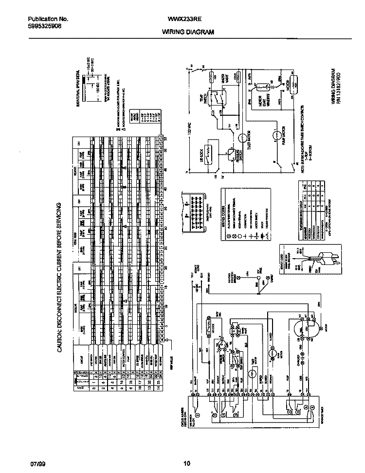 131821900 WIRING DIAGRAM Diagram and Parts List for WWX233RED0  Frigidaire Washer