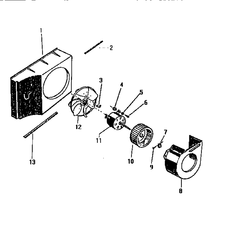 AIR HANDLING Diagram and Parts List for AH12E2T1  Frigidaire Air Conditioner