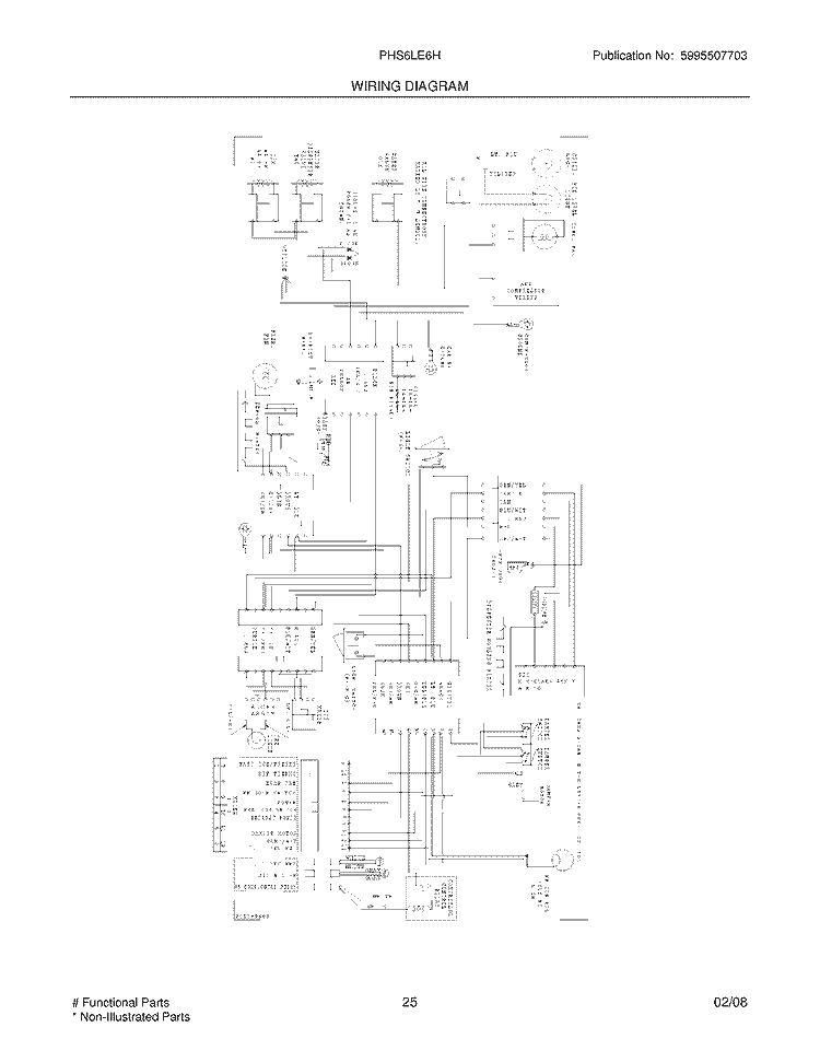 WIRING DIAGRAM Diagram and Parts List for PHS6LE6HSB5  Frigidaire Refrigerator