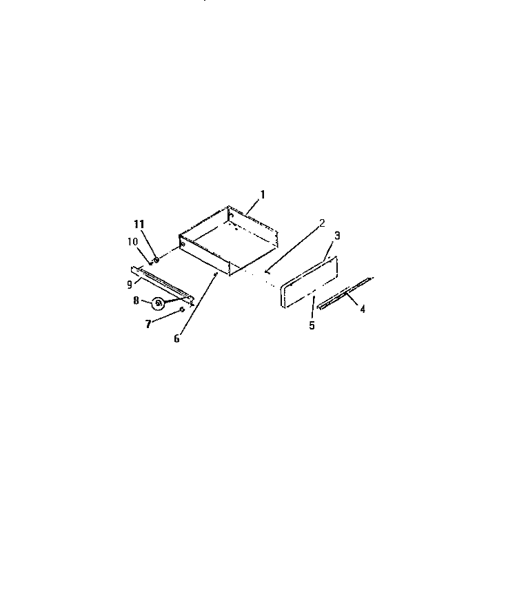OVEN DRAWER Diagram and Parts List for REG638ML7  Frigidaire Range