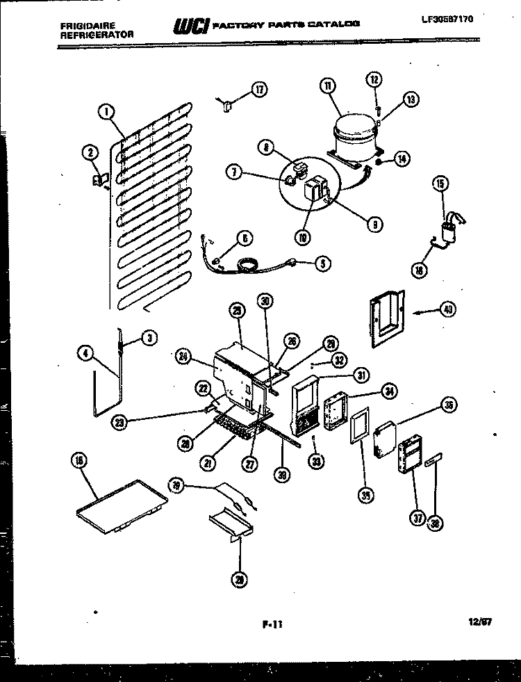 SYSTEM AND AUTOMATIC DEFROST PARTS Diagram and Parts List for FPIM18MF5  Frigidaire Refrigerator