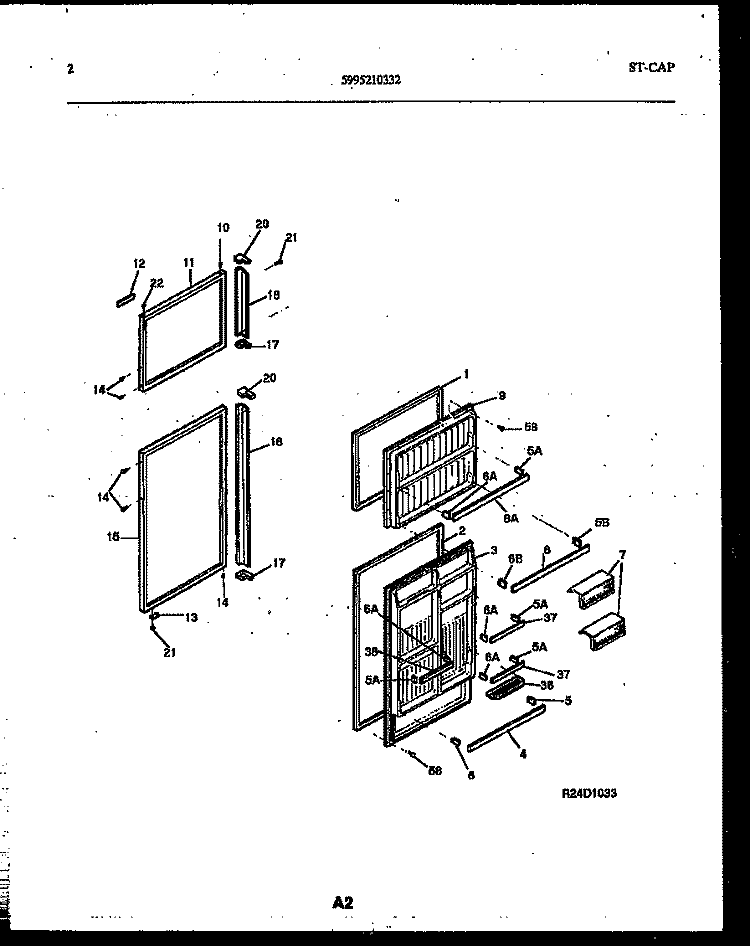 DOOR PARTS Diagram and Parts List for RT179NCH0  Frigidaire Refrigerator