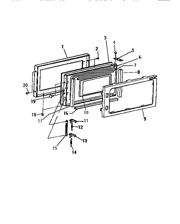DOOR Diagram and Parts List for KM355HXM  Frigidaire Microwave