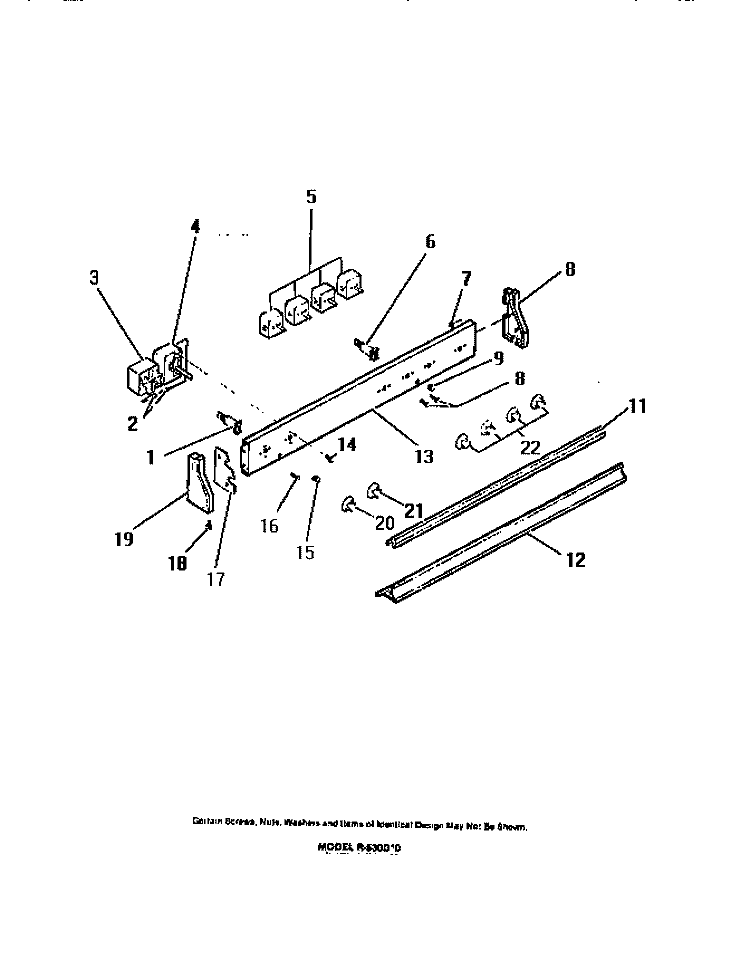 CONTROL PANEL, COOK - MASTER, SWITCHE Diagram and Parts List for R530DL0  Frigidaire Range