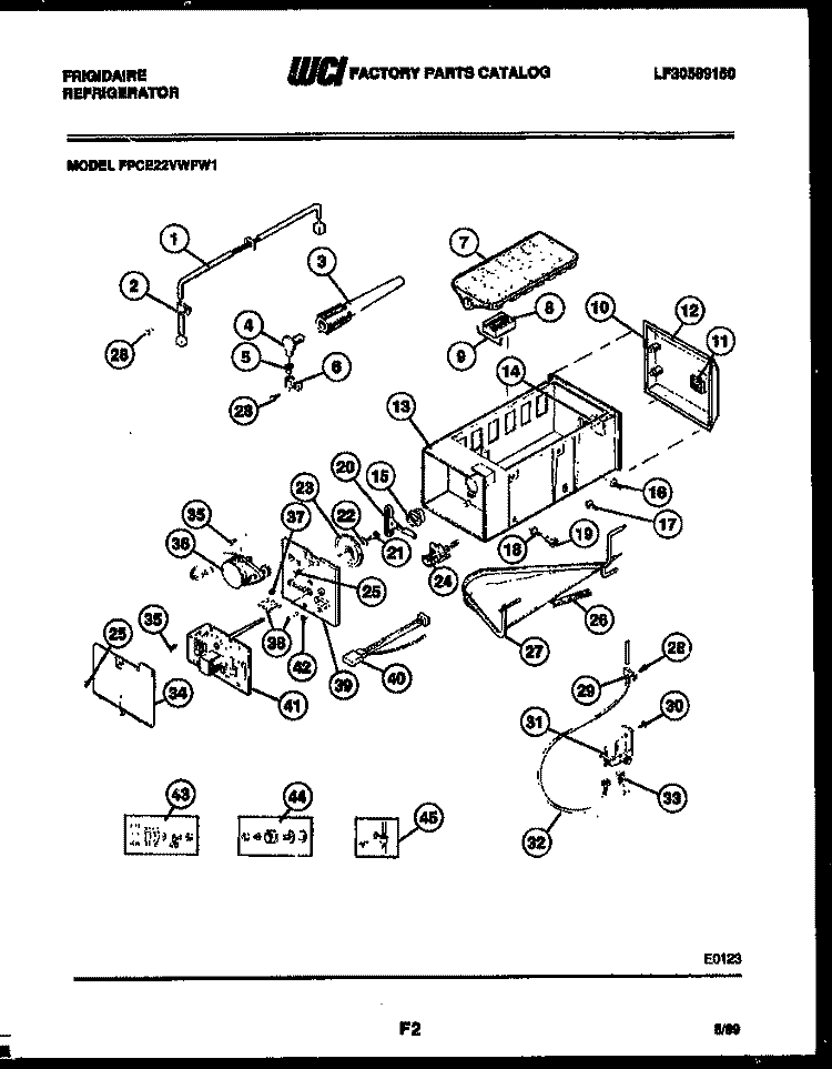 ICE MAKER AND INSTALLATION PARTS Diagram and Parts List for FPCE22VWFA1  Frigidaire Refrigerator