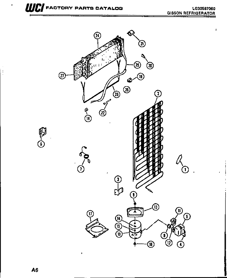 SYSTEM PARTS Diagram and Parts List for RT17F3WT3A  Gibson Refrigerator