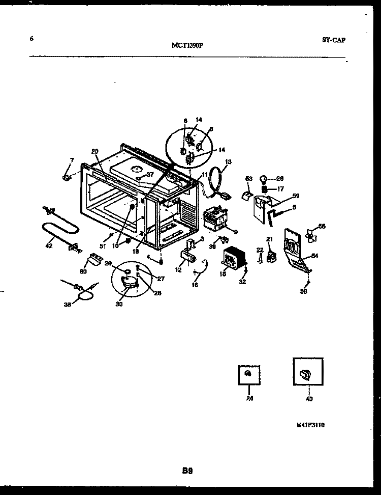 FUNCTIONAL PARTS Diagram and Parts List for MCT1390P2  Frigidaire Microwave