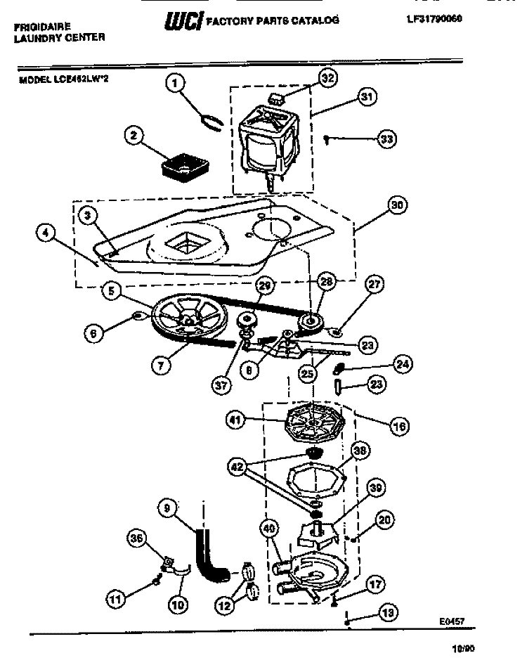 WASHER MOTOR Diagram and Parts List for LCE462LL2  Frigidaire Washer
