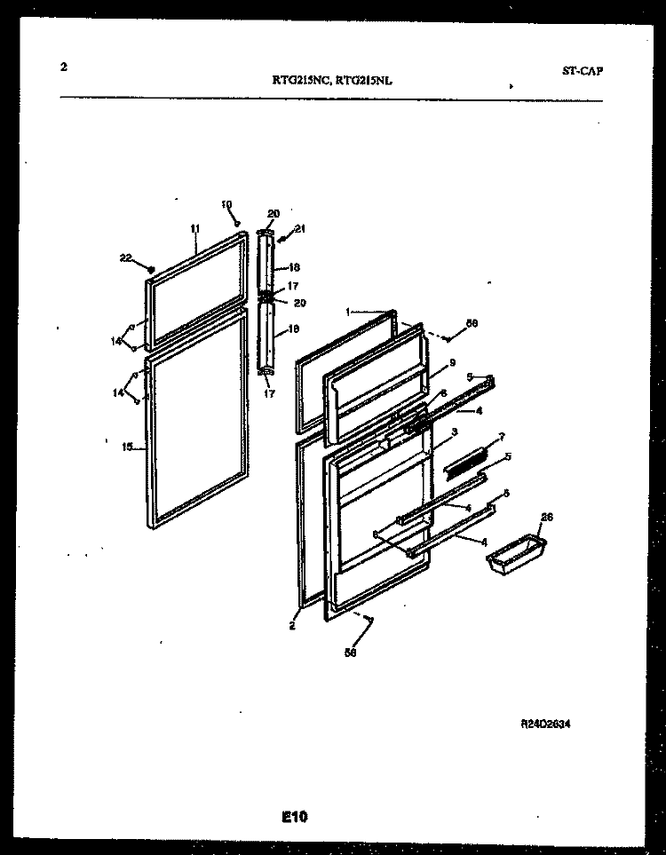DOOR PARTS Diagram and Parts List for RTG215NCD1  Frigidaire Refrigerator