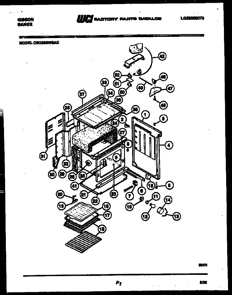 BODY PARTS Diagram and Parts List for CEC2S5WSAC  Gibson Range