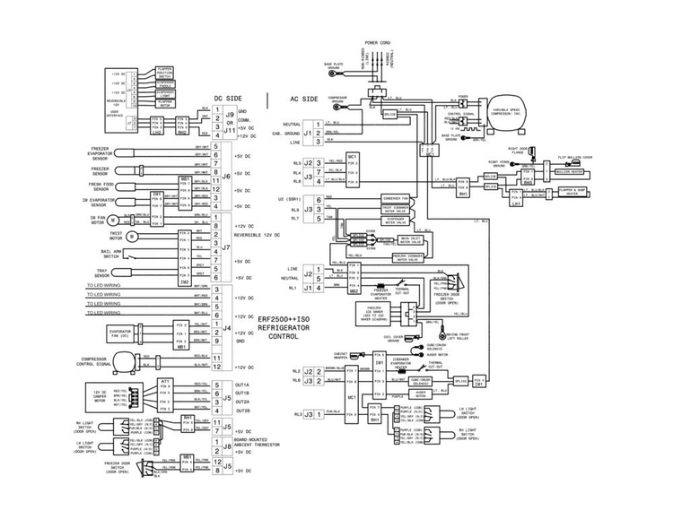 Wiring Diagram Diagram and Parts List for FGHF2367TD0  Frigidaire Refrigerator