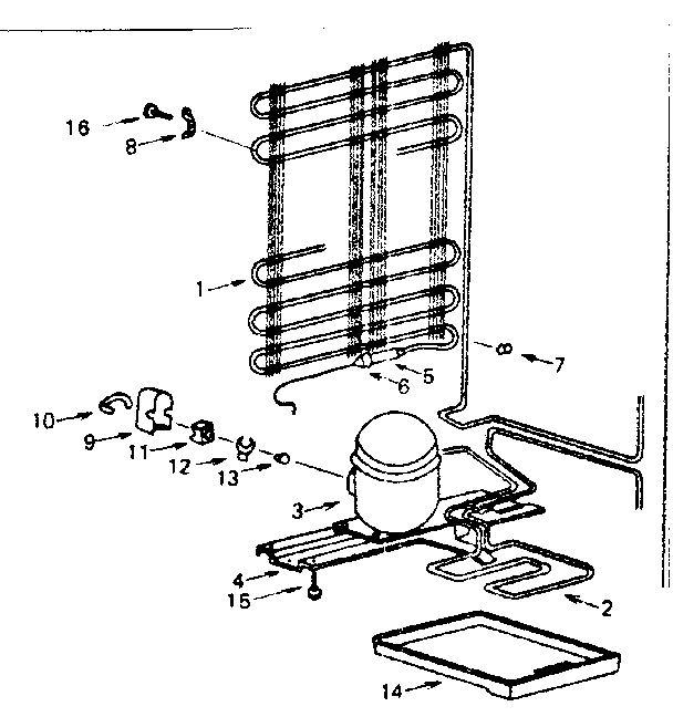 Cooling Unit Parts Diagram and Parts List for 5648600110  Kenmore Refrigerator