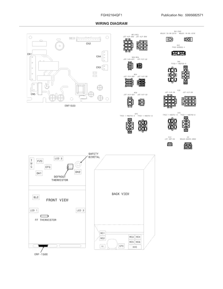 Wiring Diagram Diagram and Parts List for FGHI2164QF1  Frigidaire Refrigerator