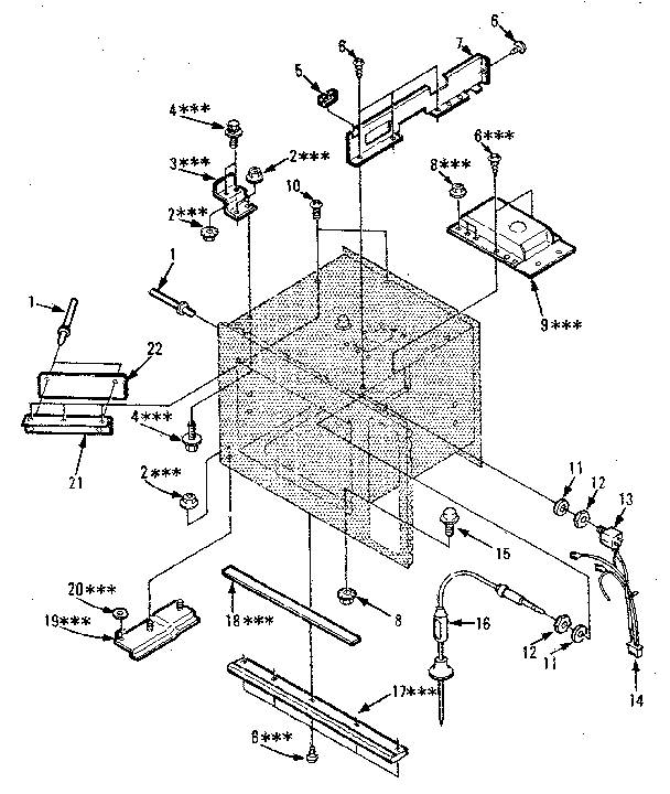 Cavity Parts-c Diagram and Parts List for 5648688410  Kenmore Microwave
