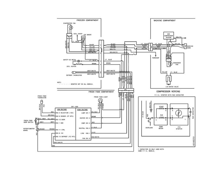 Wiring Diagram Diagram and Parts List for FFHT1621QS1  Frigidaire Refrigerator