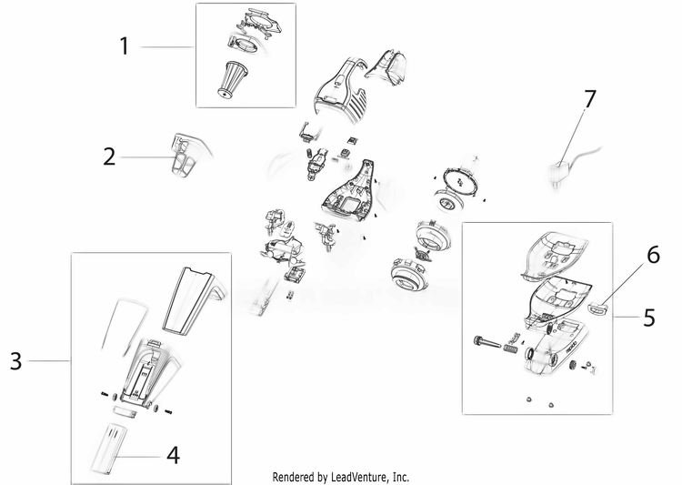 Parts Diagram and Parts List for EL810A  Electrolux Hand Vacuum