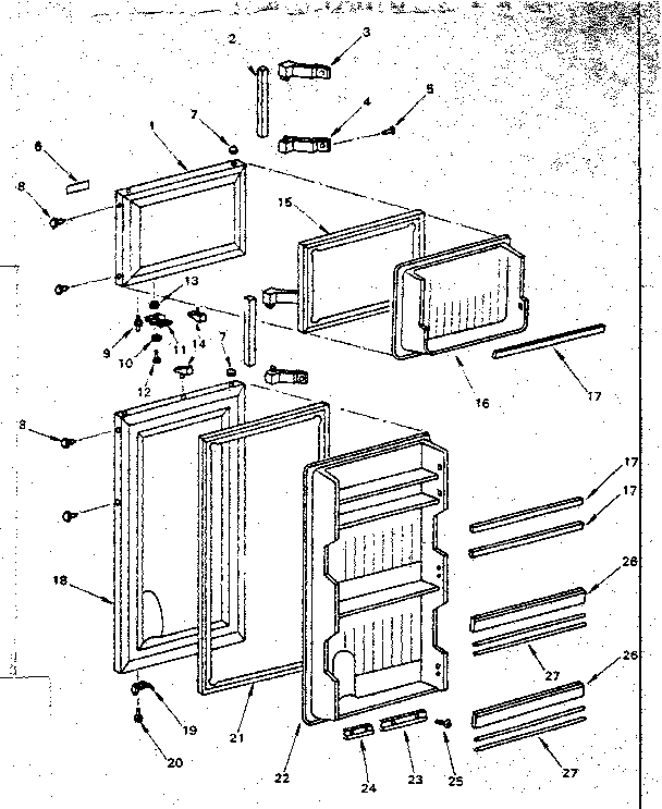 Door Parts Diagram and Parts List for 5648660291  Kenmore Refrigerator