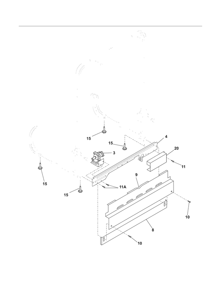 Frame Diagram and Parts List for FDB1100RHQ3B  Frigidaire Dishwasher