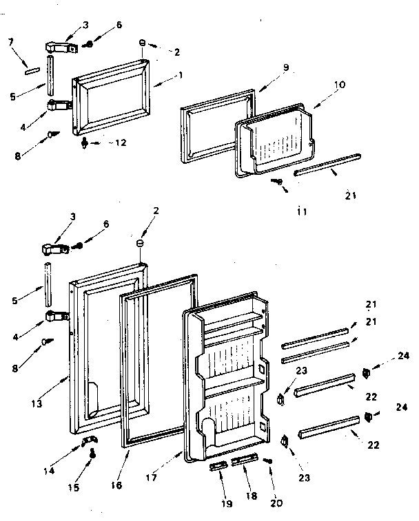 Door Parts Diagram and Parts List for 5648680190  Kenmore Refrigerator