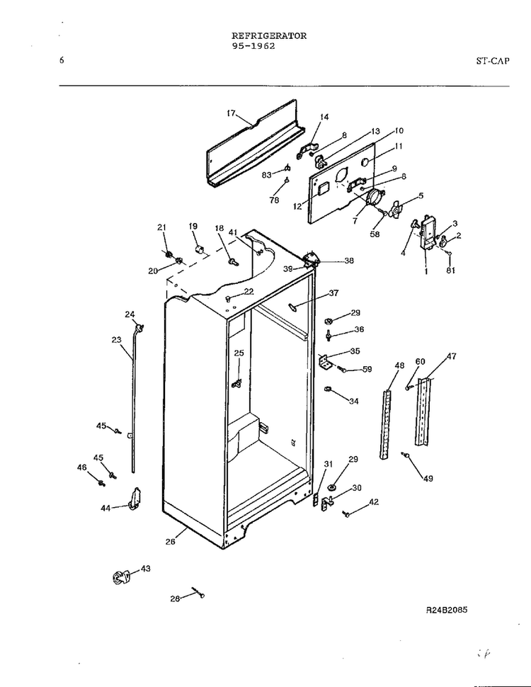 Electrical Equipment Page 5 Diagram and Parts List for 95-1962  Frigidaire Refrigerator