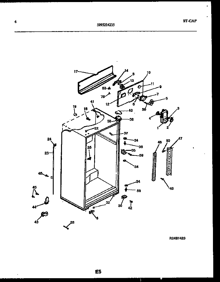 CABINET PARTS Diagram and Parts List for FPW18TPLL1  Frigidaire Refrigerator