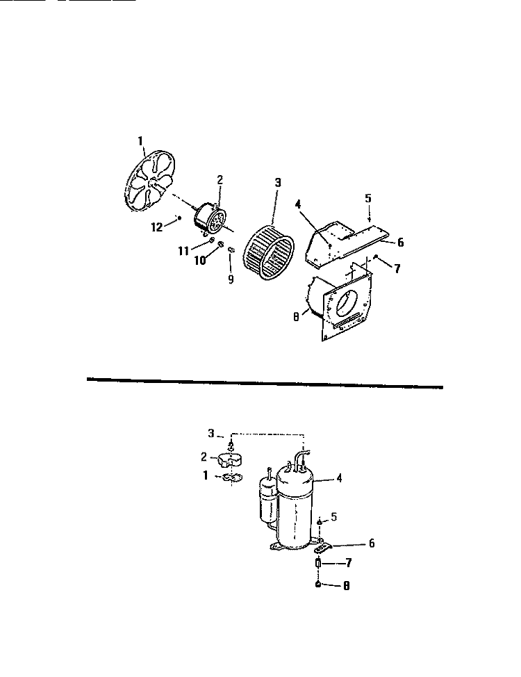 AIR HANDLING PARTS, COMPRESSOR Diagram and Parts List for SH418C2SA  Kelvinator Air Conditioner