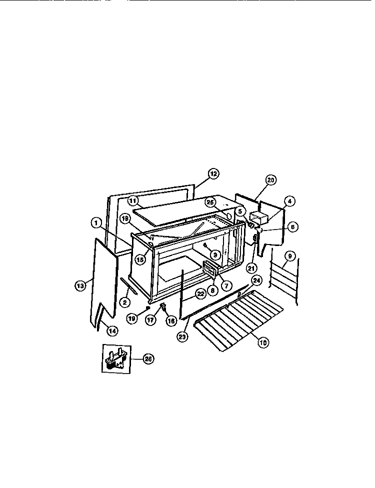 UPPER BASIC BODY Diagram and Parts List for 73-7857-66-03  Tappan Range