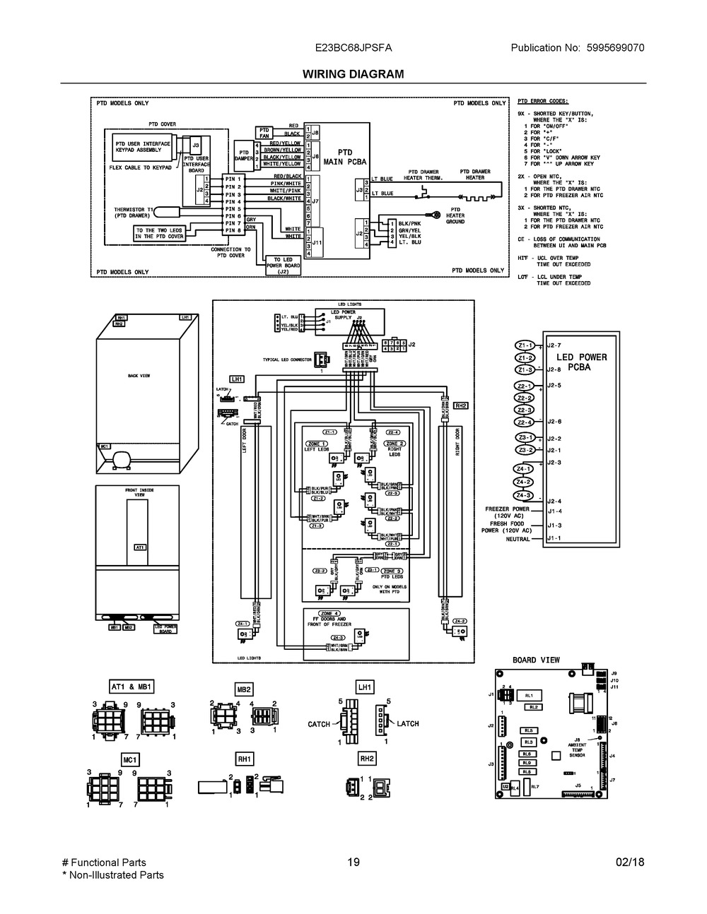 Wiring Diagram Diagram and Parts List for E23BC68JPSFA  Frigidaire Refrigerator