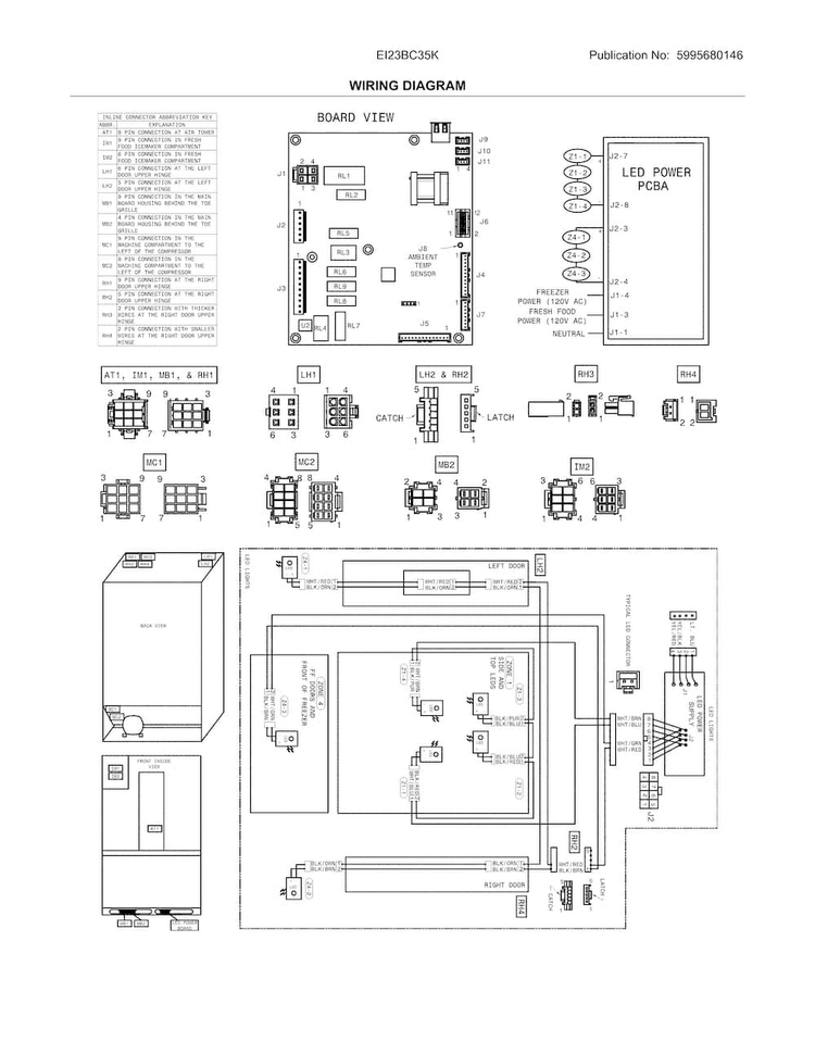 Wiring Diagram Diagram and Parts List for EI23BC35KSDA  Electrolux Refrigerator