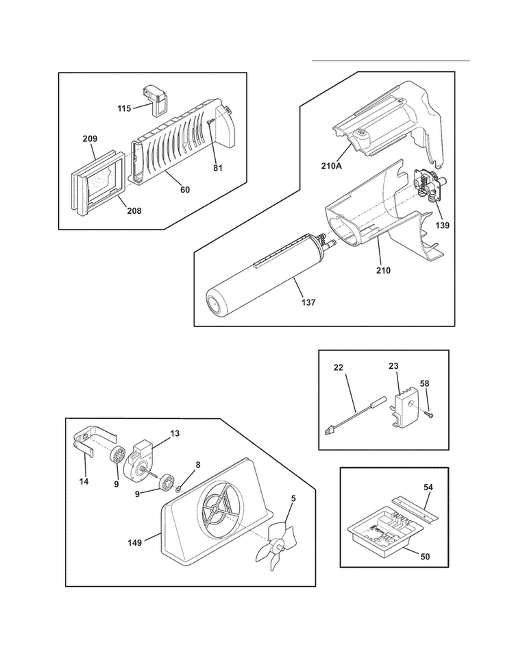 Controls Diagram and Parts List for FPHC2399KF6  Frigidaire Refrigerator