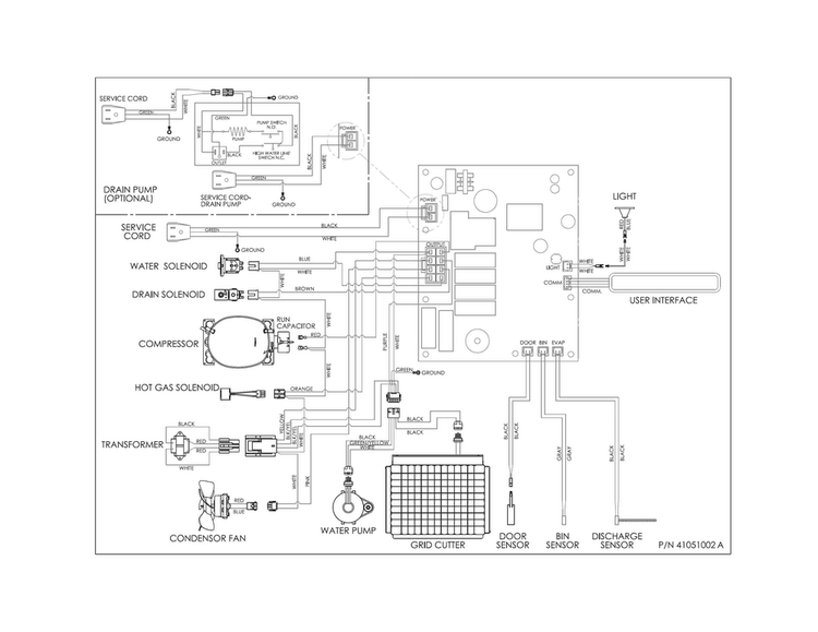 Wiring Diagram Diagram and Parts List for UR15IM20RS0  Electrolux Ice Maker
