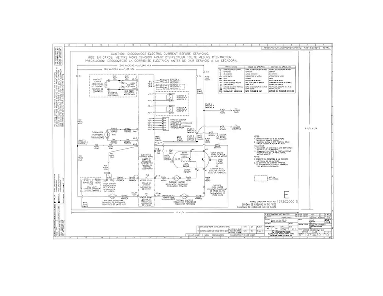 Wiring Diagram Diagram and Parts List for FFLE2022MW2  Frigidaire Washer Dryer Combo