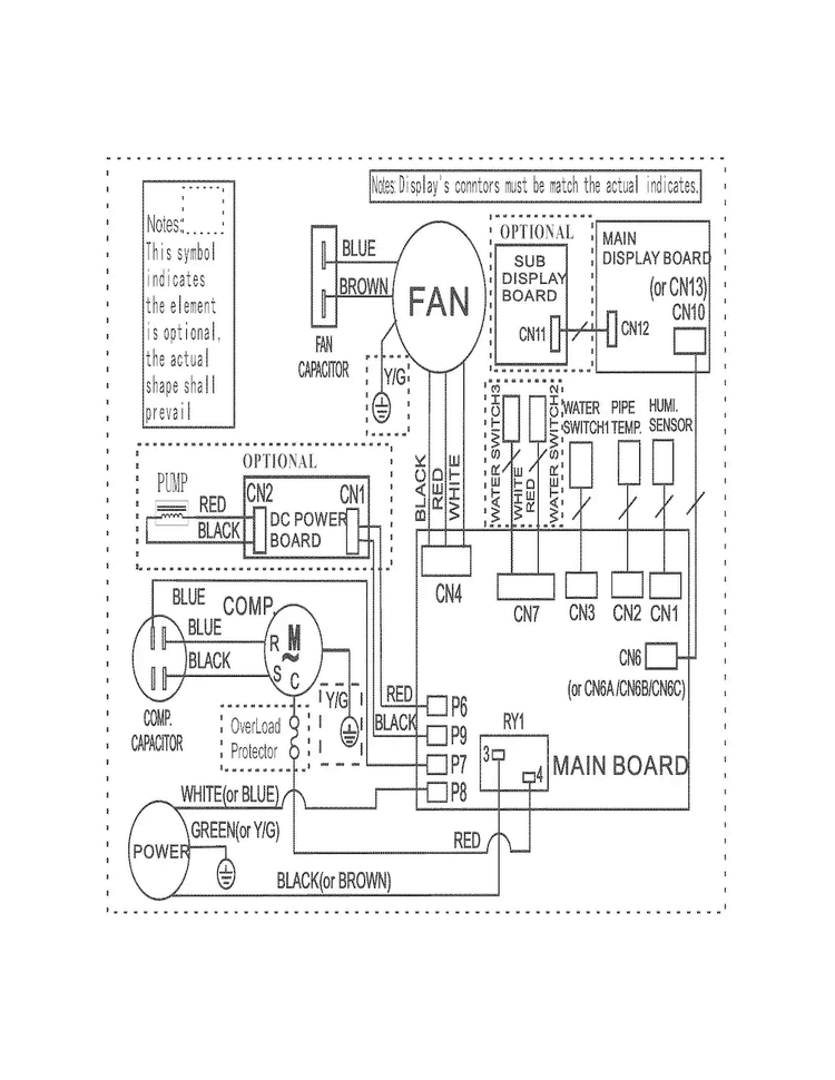 Wiring Diagram Diagram and Parts List for FAD504DWD16  Frigidaire Dehumidifier