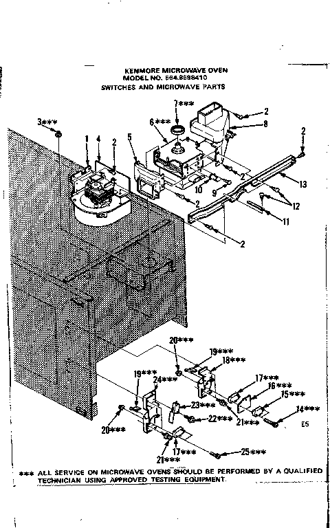 Switches And Microwave Parts Diagram and Parts List for 5648598410  Kenmore Microwave