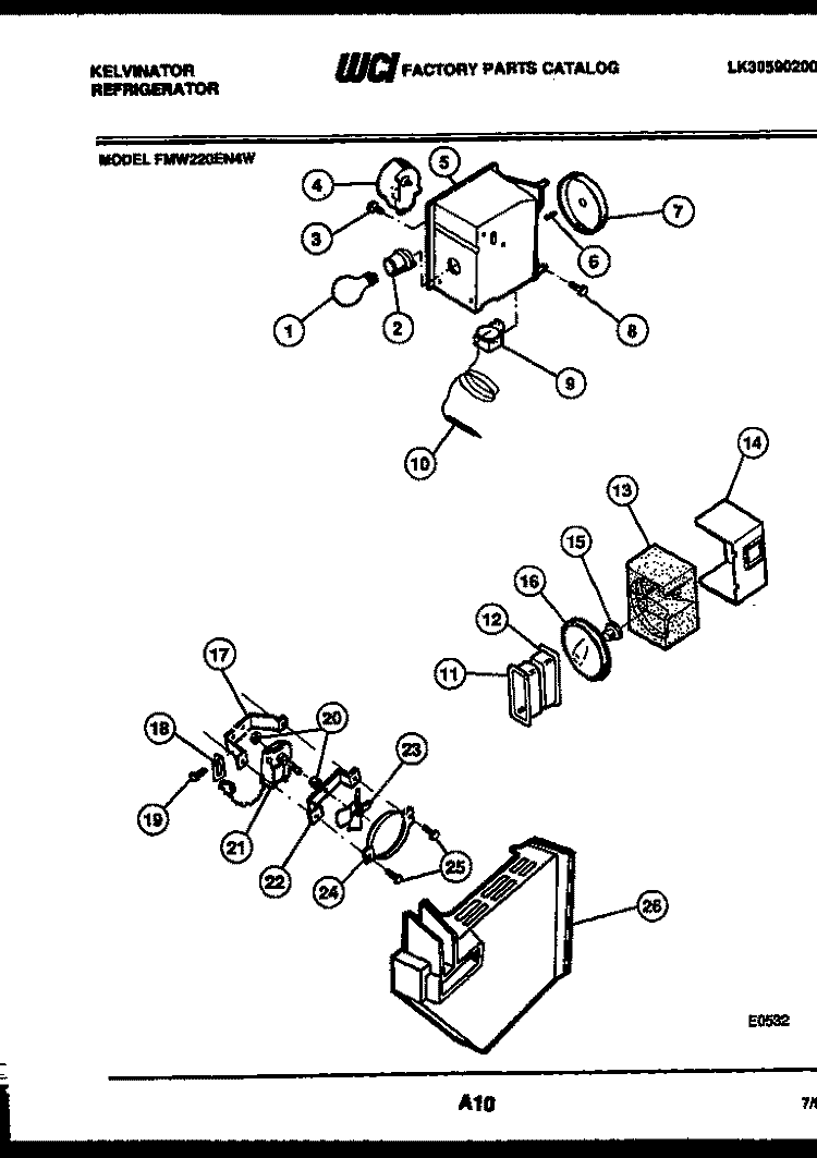 REFRIGERATOR CONTROL ASSEMBLY, DAMP Diagram and Parts List for FMW220EN4F  Kelvinator Refrigerator