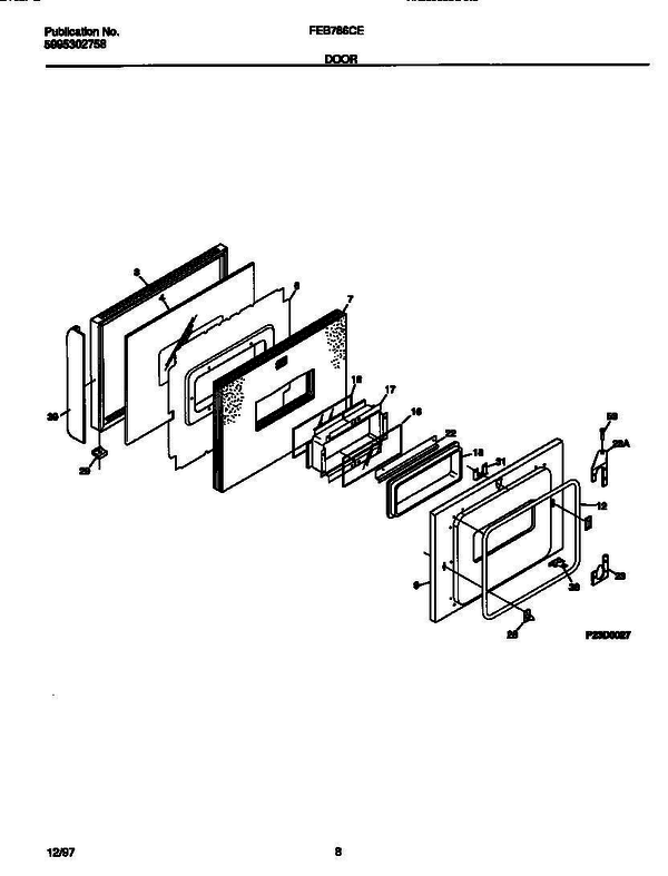 Frigidaire Feb786cete 1 Diagram and Parts List for FEB786CETE V5 Frigidaire Range