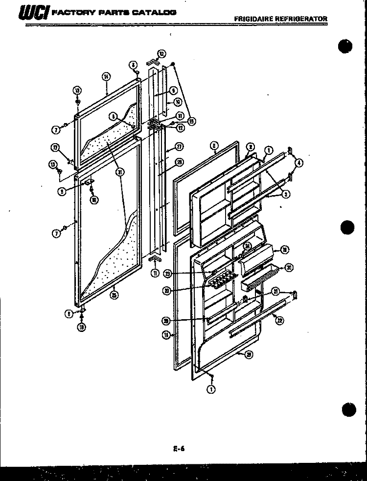 DOOR PARTS Diagram and Parts List for FPES21TDA0  Frigidaire Refrigerator