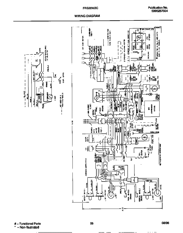 WIRING DIAGRAM Diagram and Parts List for FRS22XGCD3  Frigidaire Refrigerator