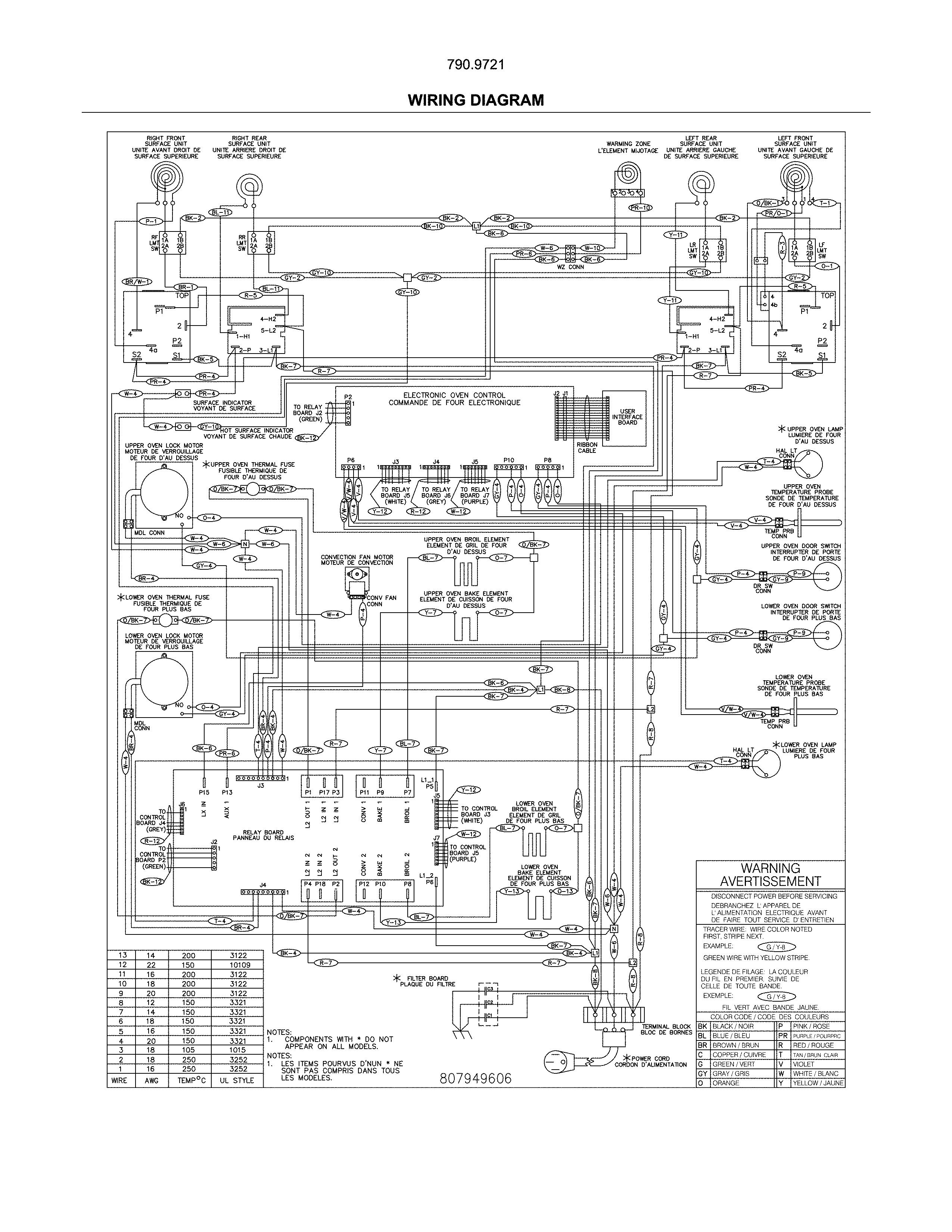 Wiring Diagram Diagram and Parts List for 79097219412  Kenmore Range