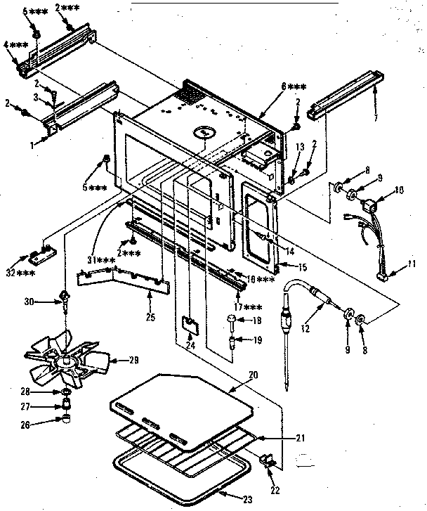 Cavity Diagram and Parts List for 5648568511  Kenmore Microwave