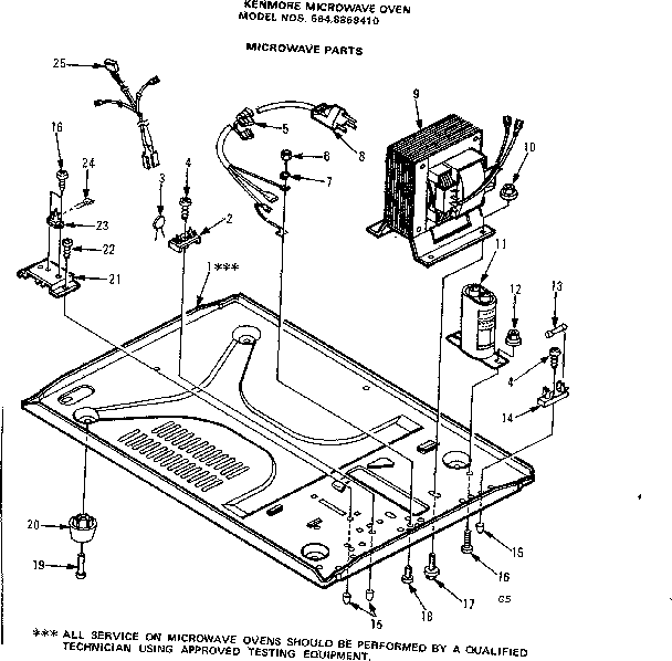 Microwave Parts Diagram and Parts List for 5648858410  Kenmore Microwave