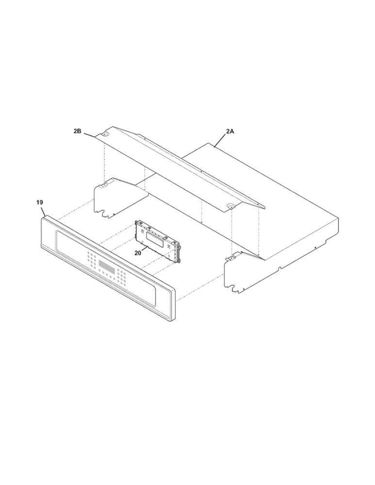 Control Panel Diagram and Parts List for FGEW3065KWA  Frigidaire Wall Oven