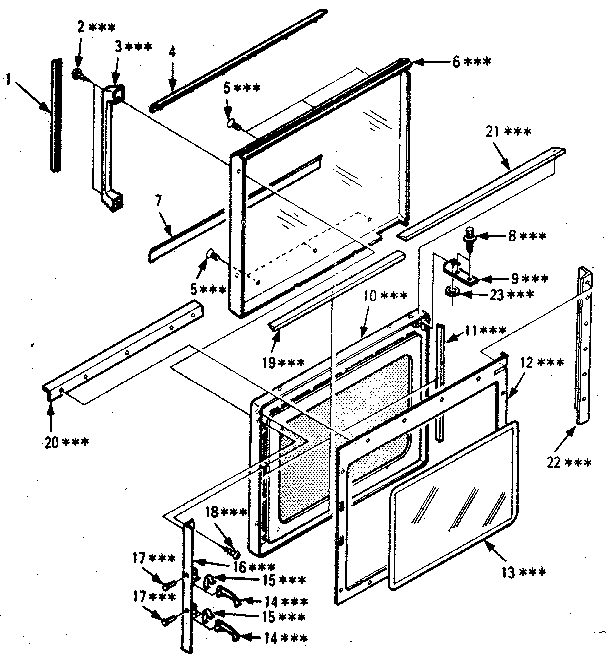 Door Parts Diagram and Parts List for 5648744780  Kenmore Microwave