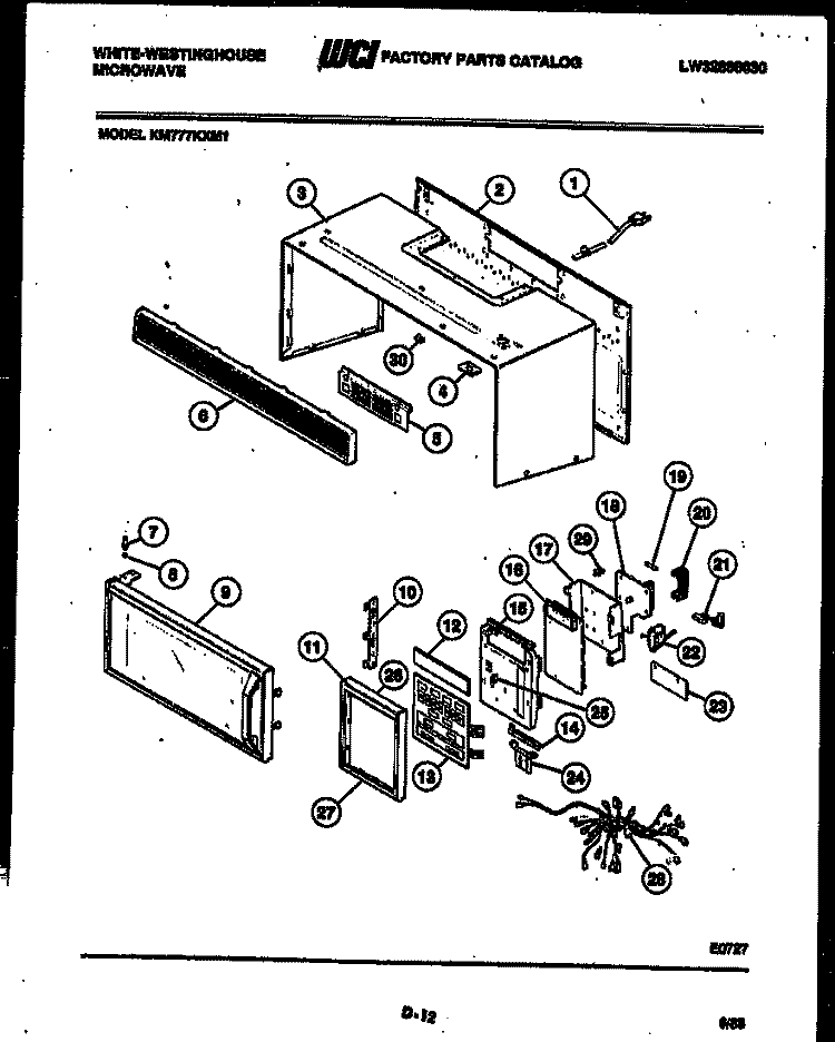 WRAPPER BODY AND CONTROL PARTS Diagram and Parts List for KM777KXM1  Frigidaire Microwave