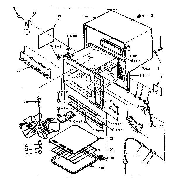 Cabinet Parts Diagram and Parts List for 5648888520  Kenmore Microwave