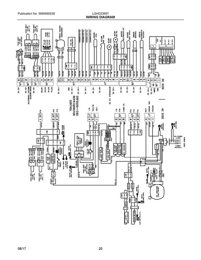 10 - Wiring Diagram Diagram and Parts List for LGHD2369TD0  Frigidaire Refrigerator
