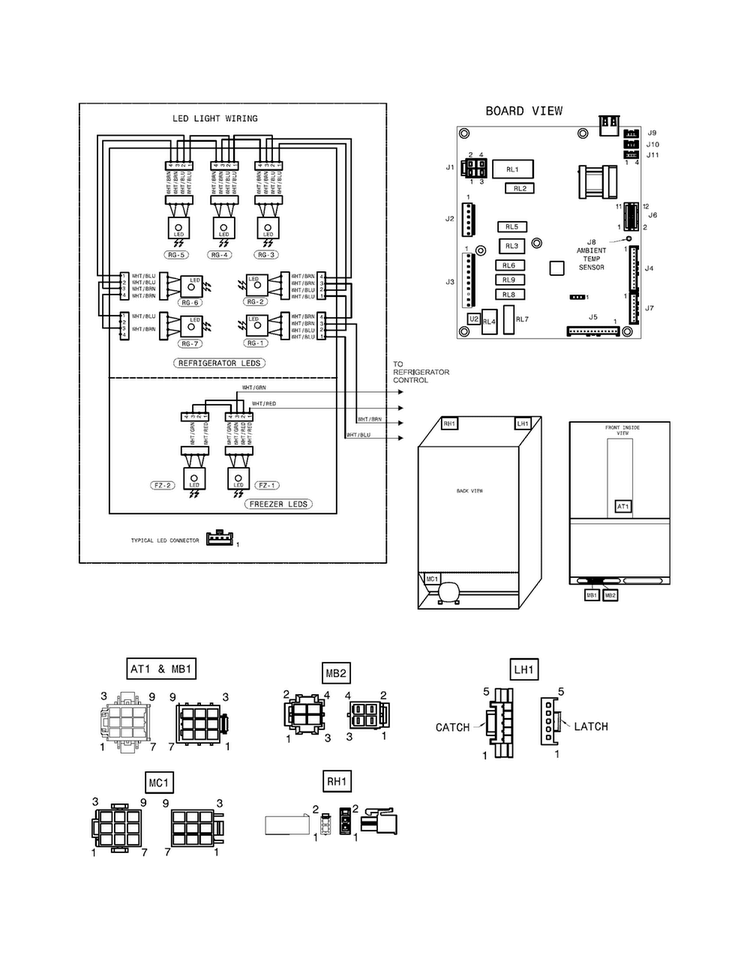 Wiring Schematic Diagram and Parts List for 25370423411  Kenmore Refrigerator